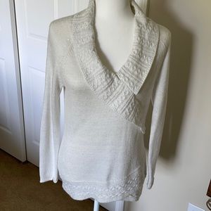 White House Black Market White Sweater